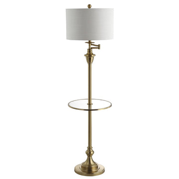 Cora 60" Metal/Glass LED Side Table and Floor Lamp - JONATHAN Y